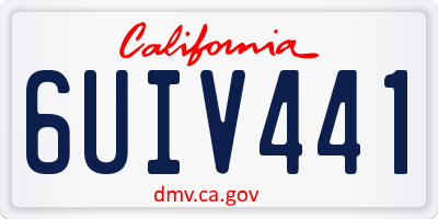 CA license plate 6UIV441
