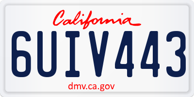 CA license plate 6UIV443
