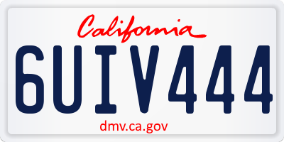 CA license plate 6UIV444