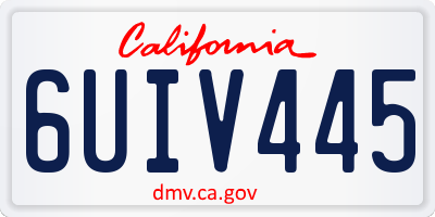 CA license plate 6UIV445