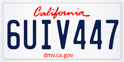 CA license plate 6UIV447