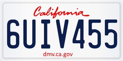 CA license plate 6UIV455