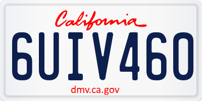 CA license plate 6UIV460