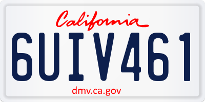 CA license plate 6UIV461