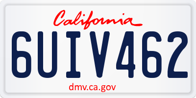 CA license plate 6UIV462