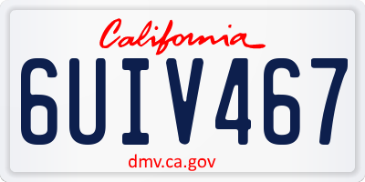 CA license plate 6UIV467
