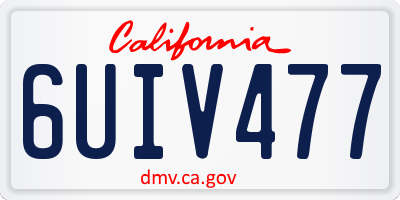 CA license plate 6UIV477
