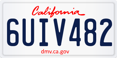 CA license plate 6UIV482