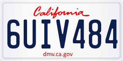 CA license plate 6UIV484