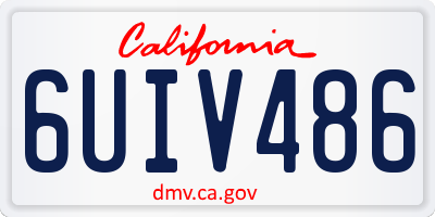CA license plate 6UIV486
