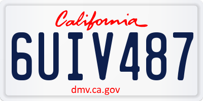 CA license plate 6UIV487