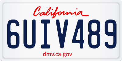 CA license plate 6UIV489