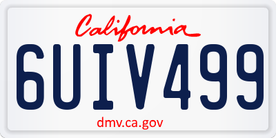 CA license plate 6UIV499