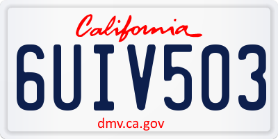 CA license plate 6UIV503