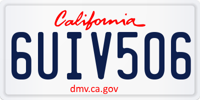 CA license plate 6UIV506
