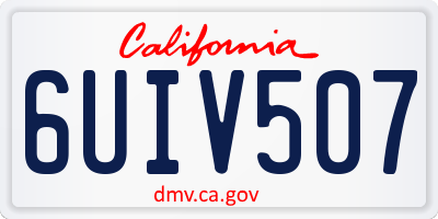 CA license plate 6UIV507