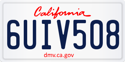 CA license plate 6UIV508
