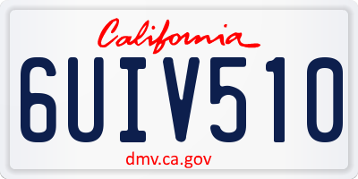 CA license plate 6UIV510