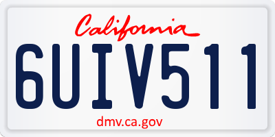 CA license plate 6UIV511