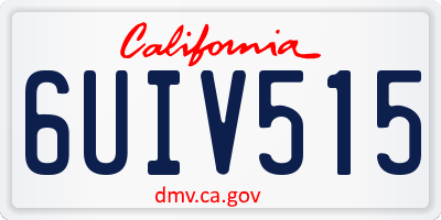 CA license plate 6UIV515