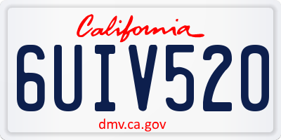 CA license plate 6UIV520