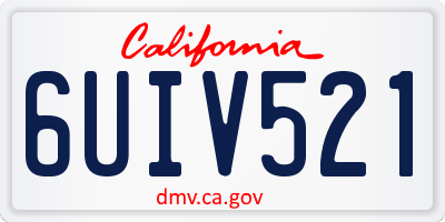 CA license plate 6UIV521