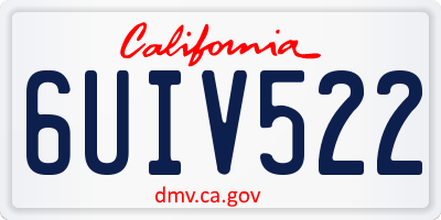 CA license plate 6UIV522