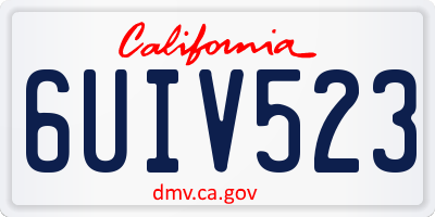 CA license plate 6UIV523