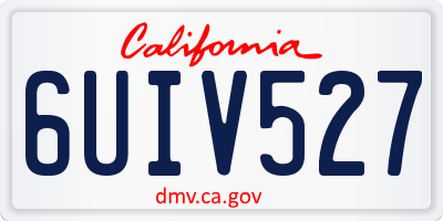 CA license plate 6UIV527
