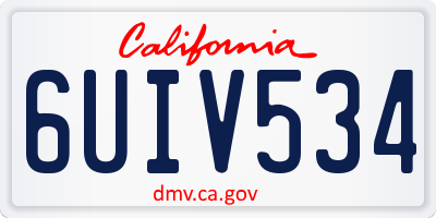 CA license plate 6UIV534