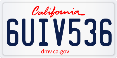 CA license plate 6UIV536
