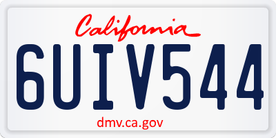 CA license plate 6UIV544