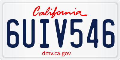 CA license plate 6UIV546