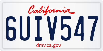 CA license plate 6UIV547