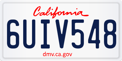 CA license plate 6UIV548