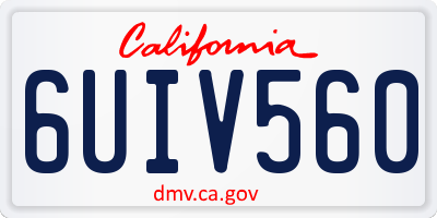 CA license plate 6UIV560