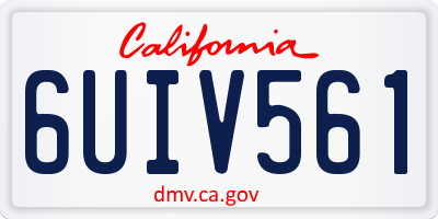 CA license plate 6UIV561