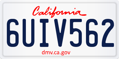 CA license plate 6UIV562