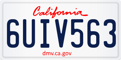 CA license plate 6UIV563