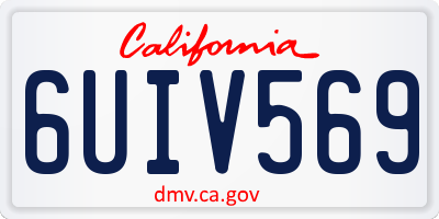 CA license plate 6UIV569