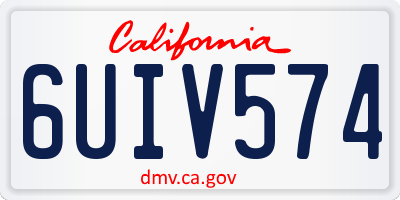CA license plate 6UIV574