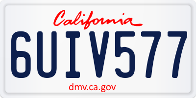 CA license plate 6UIV577