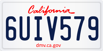 CA license plate 6UIV579