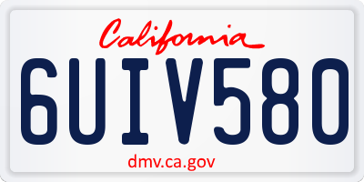 CA license plate 6UIV580