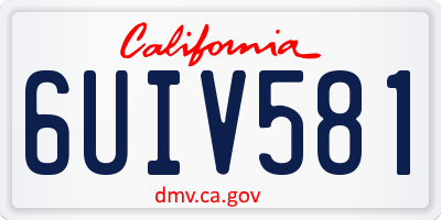 CA license plate 6UIV581