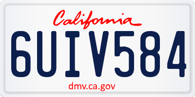 CA license plate 6UIV584