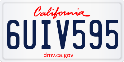 CA license plate 6UIV595