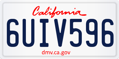 CA license plate 6UIV596