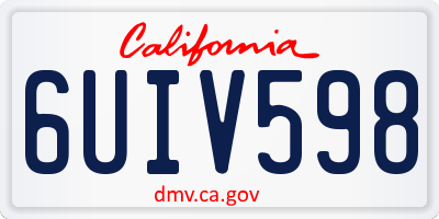 CA license plate 6UIV598