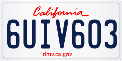 CA license plate 6UIV603